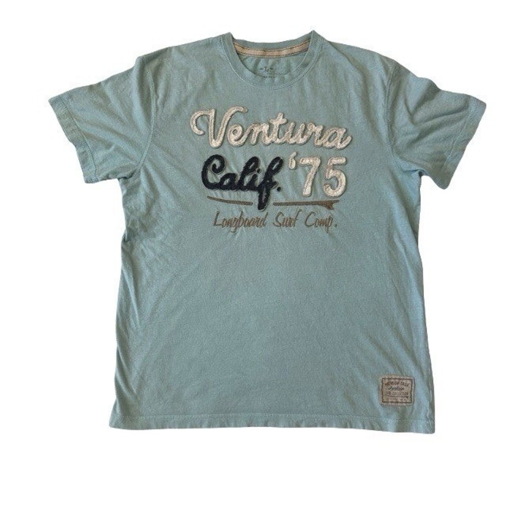 Old‎ Navy Heritage Surf Shirt Men's L Blue Appliqué Logo Preppy Casual Tee